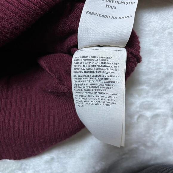 Abercrombie & Fitch Cardigan Womens Medium Dark Maroon A&F Emo Goth Sweater - Picture 5 of 6